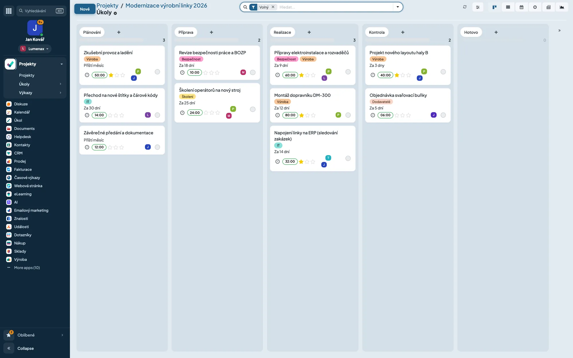 Projekty a úkoly